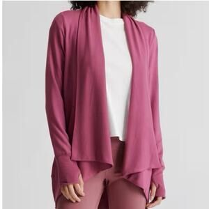 Quince Size L French Terry Modal Cardigan Rose Athleisure Comfort Cozy Drapey